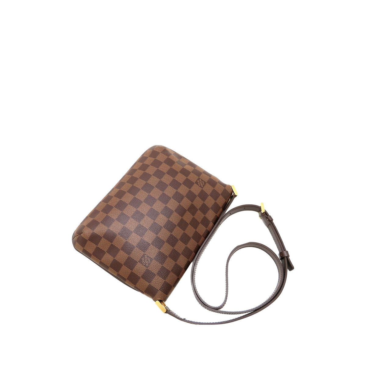 Louis Vuitton Damier Ebene Musette Tango Long Strap — Brown