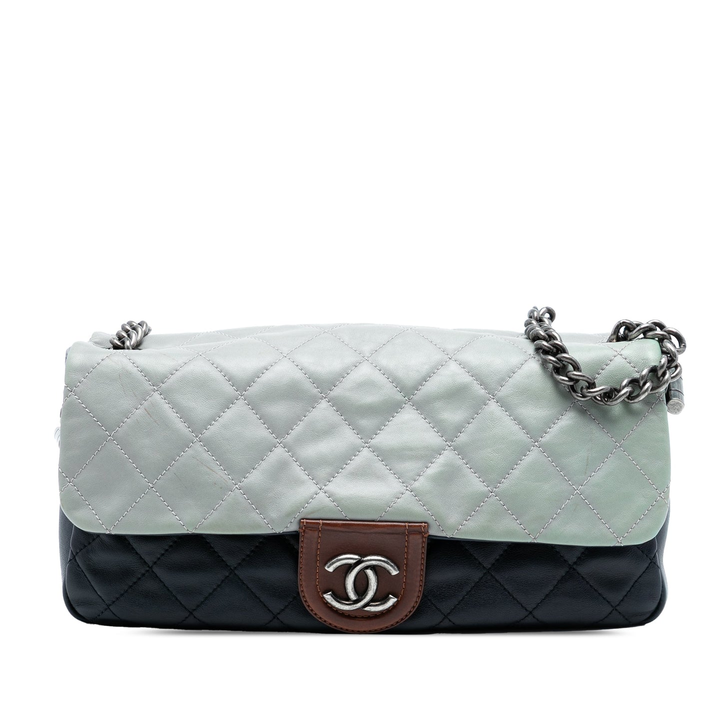 Chanel Large Tricolor Quilted Lambskin Country Chic Flap
