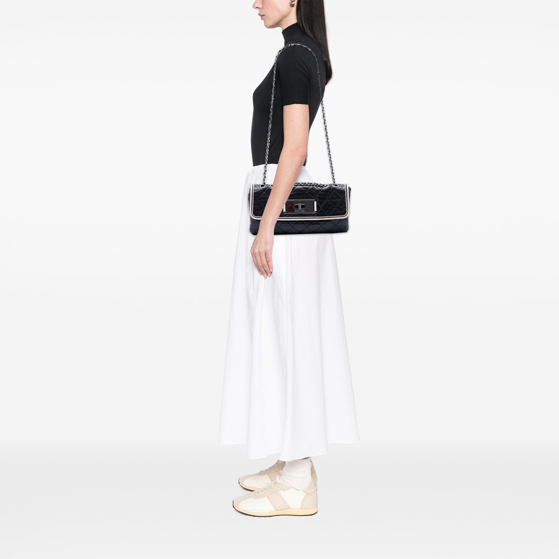 Chanel Quilted Lambskin East West Mademoiselle Flap