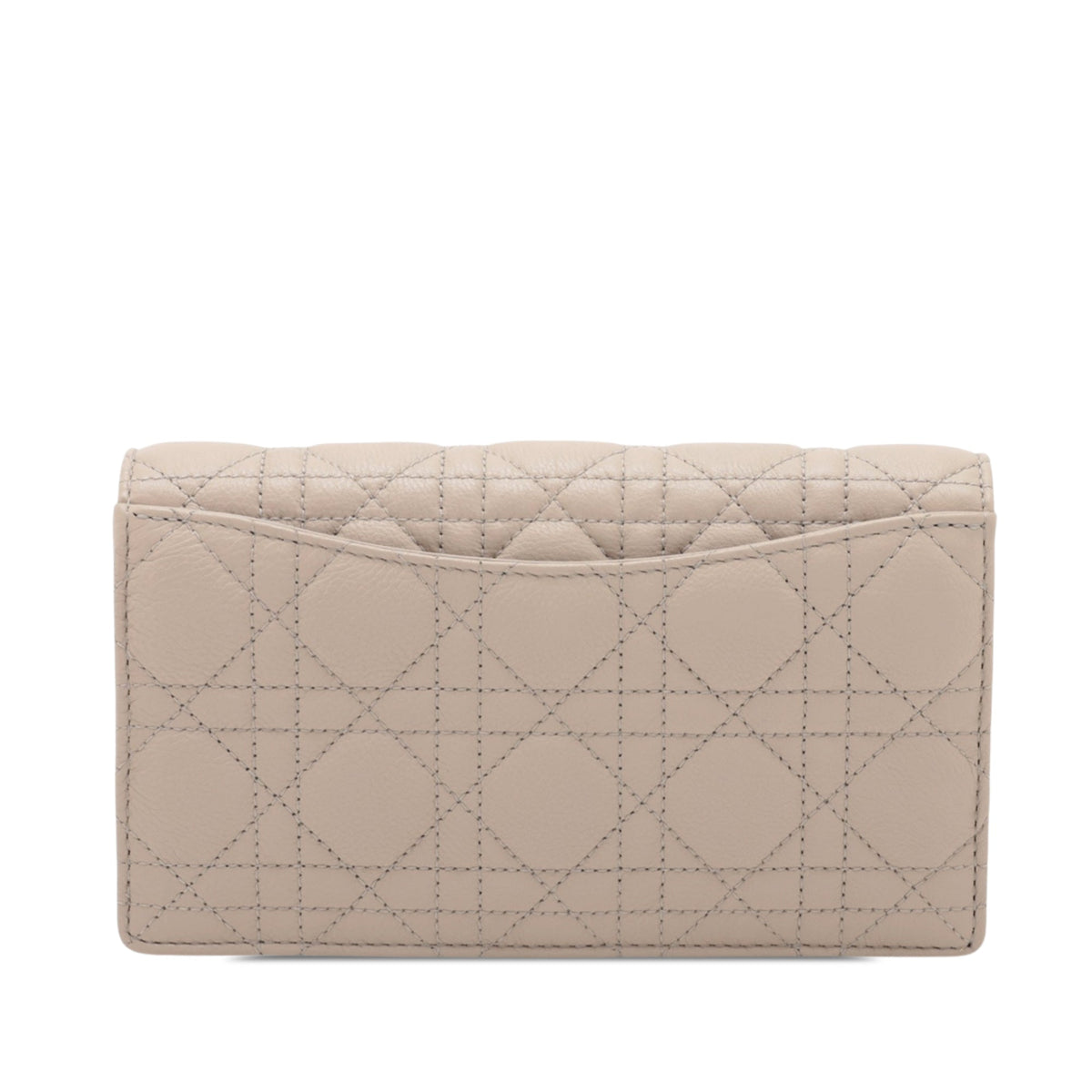 Dior Calfskin Cannage Caro Wallet on Chain — Beige