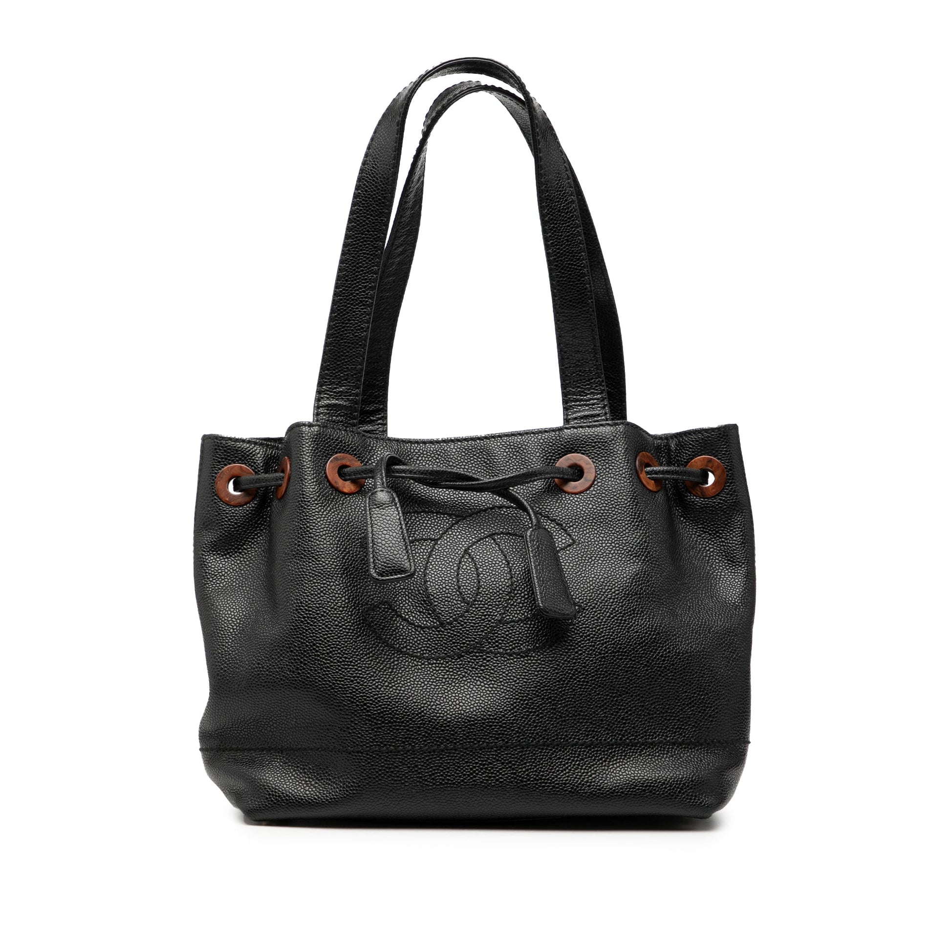 Chanel CC Caviar Drawstring Tote