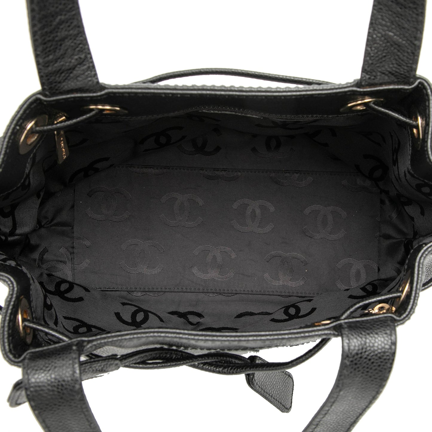 Chanel CC Caviar Drawstring Tote