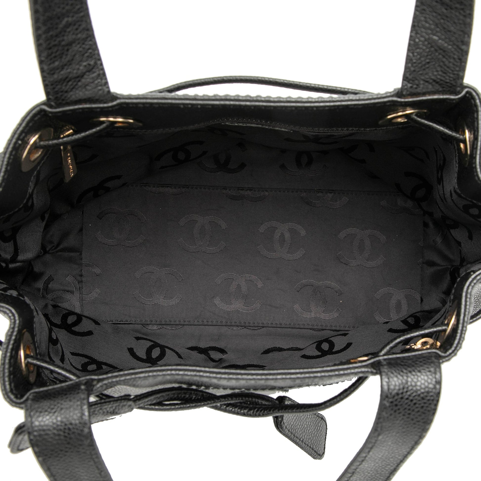 Chanel CC Caviar Drawstring Tote