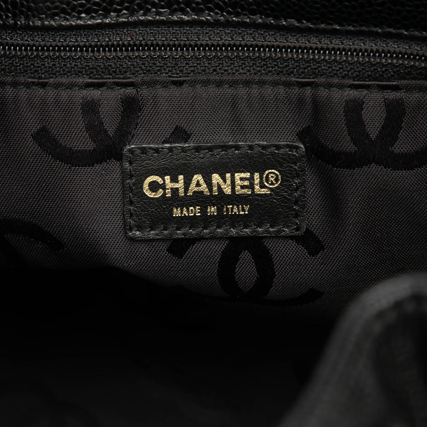 Chanel CC Caviar Drawstring Tote