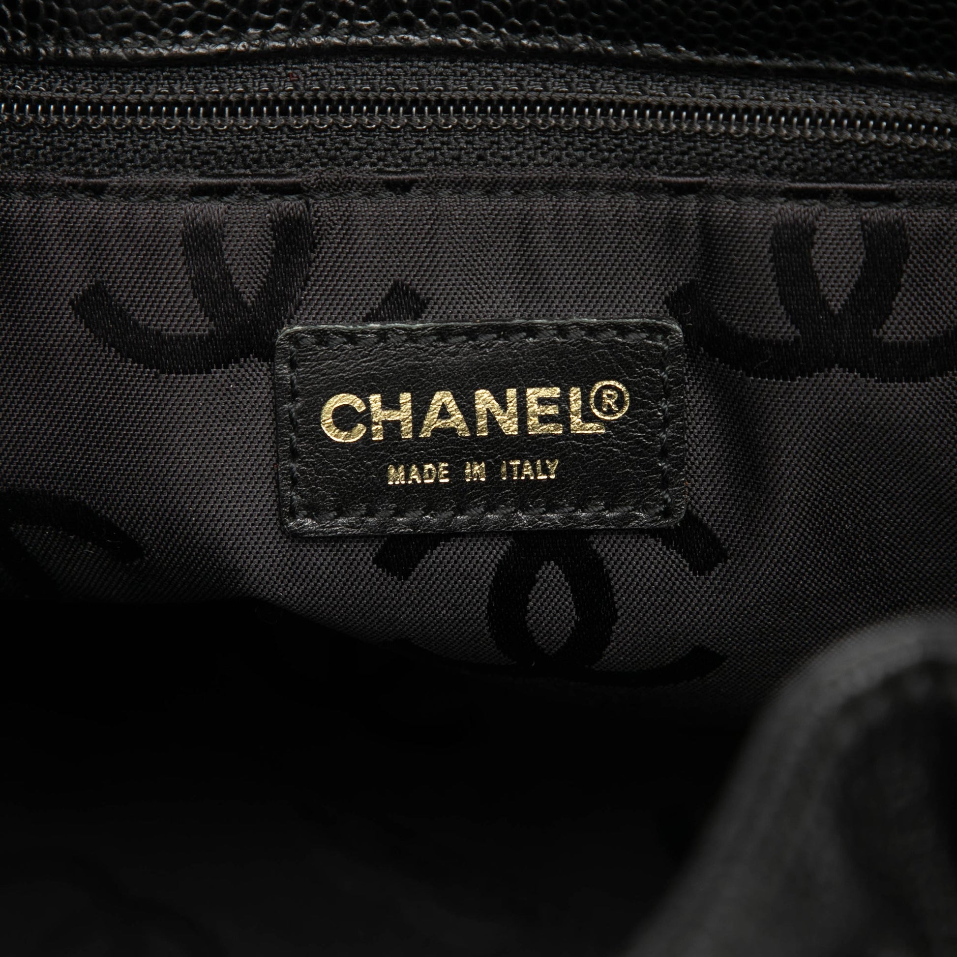 Chanel CC Caviar Drawstring Tote