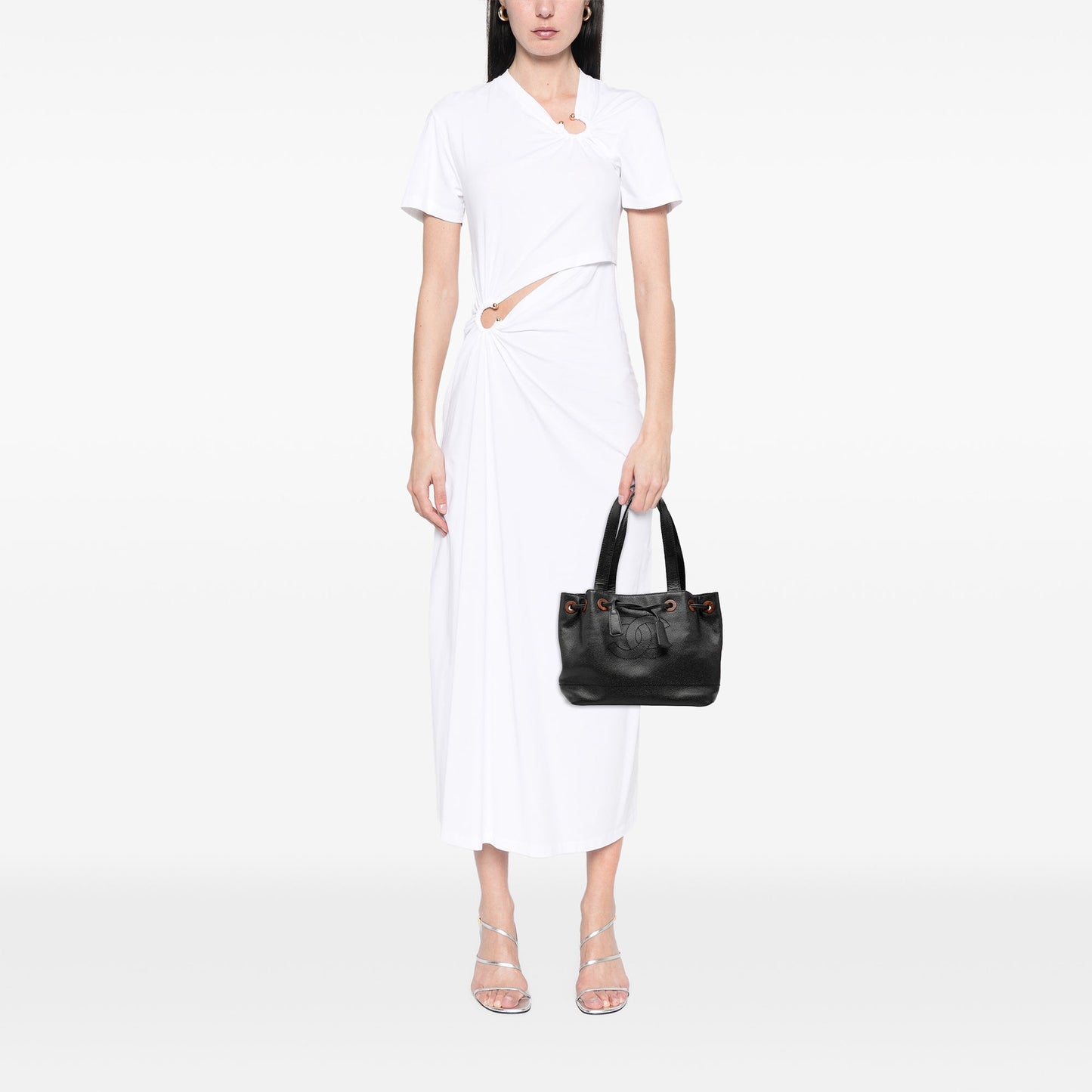 Chanel CC Caviar Drawstring Tote