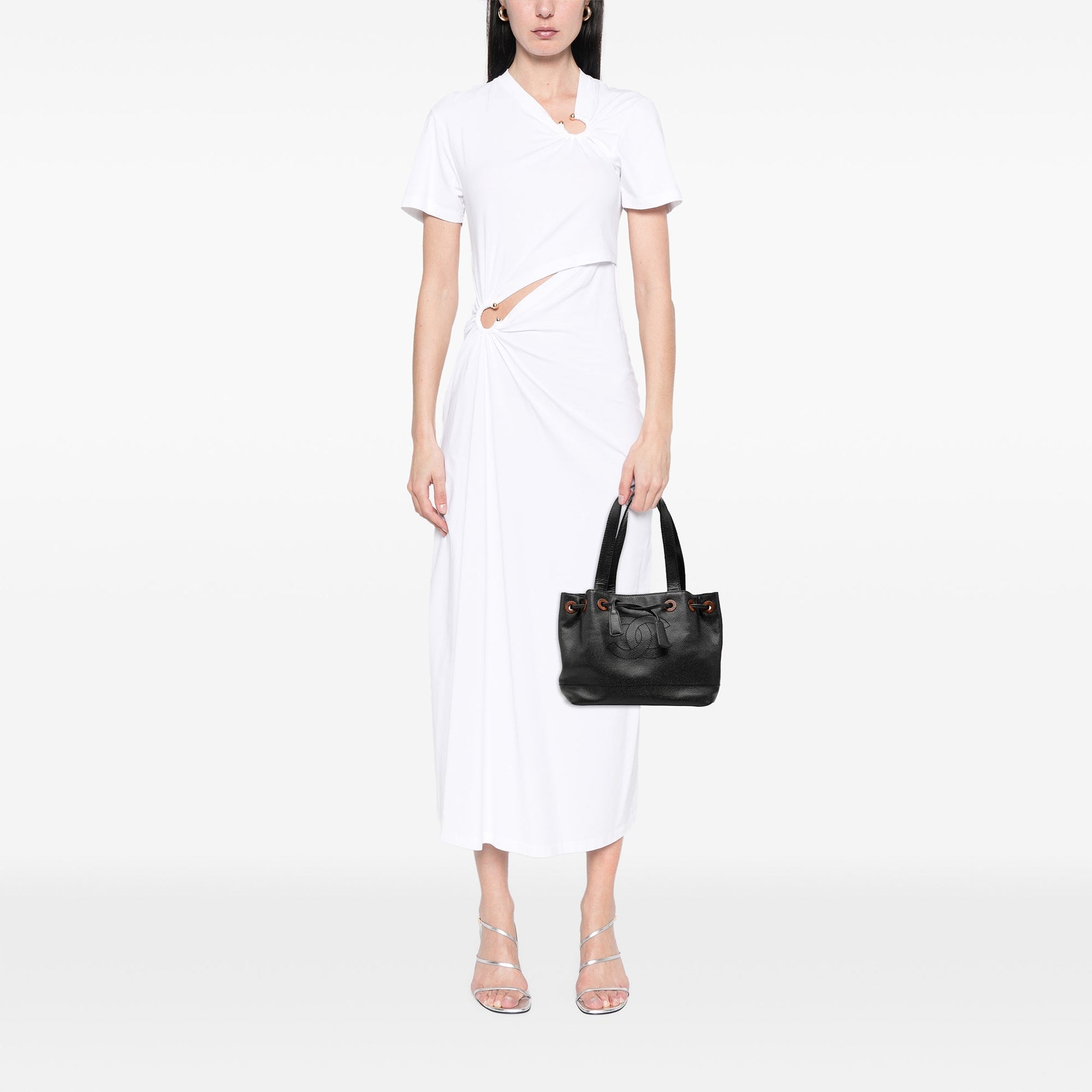 Chanel CC Caviar Drawstring Tote