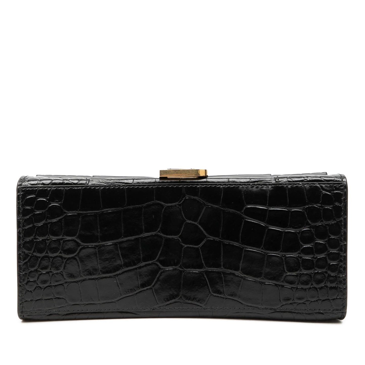 Balenciaga Small Croc Embossed Leather Hourglass Top Handle Bag