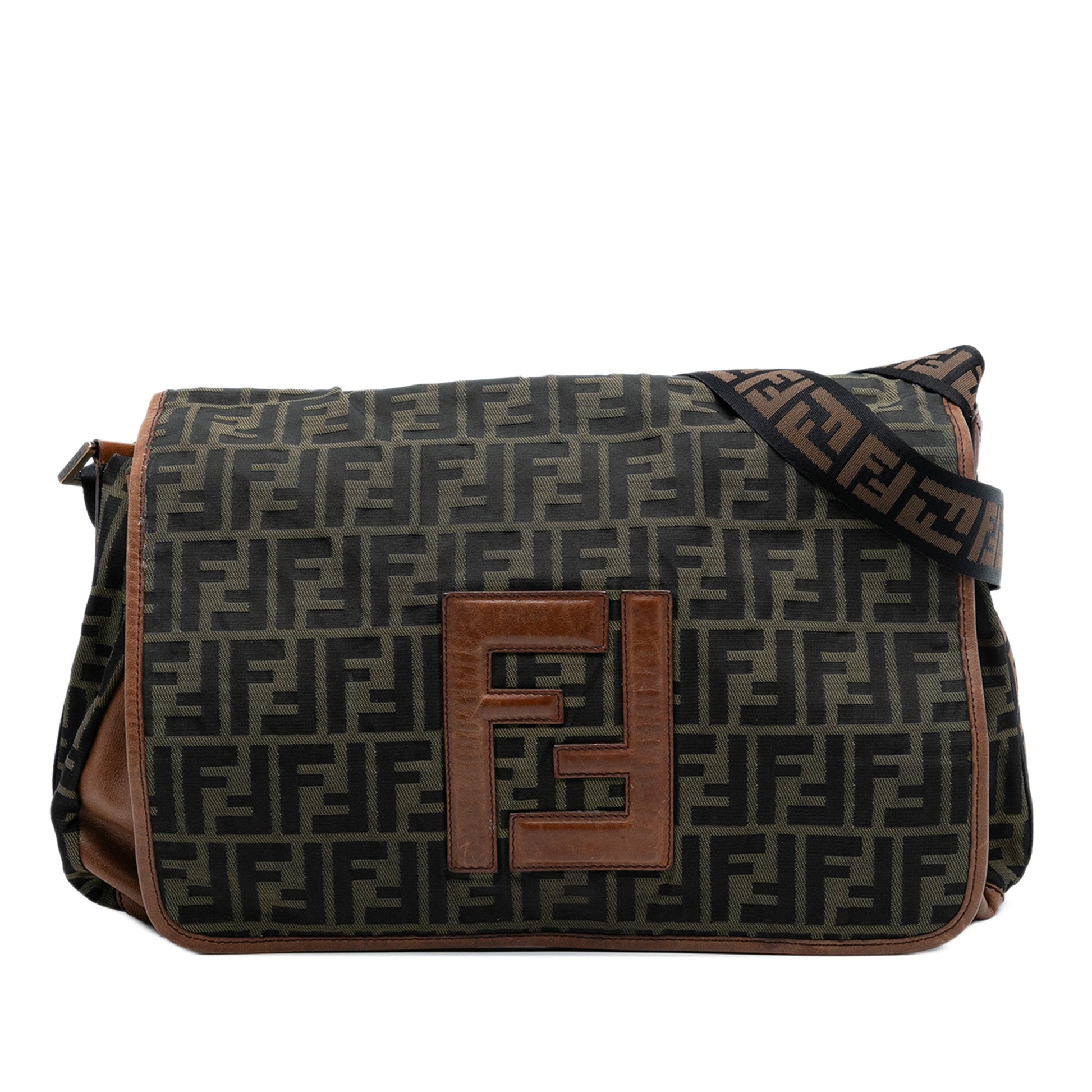 Fendi Zucca Canvas FF Messenger Bag