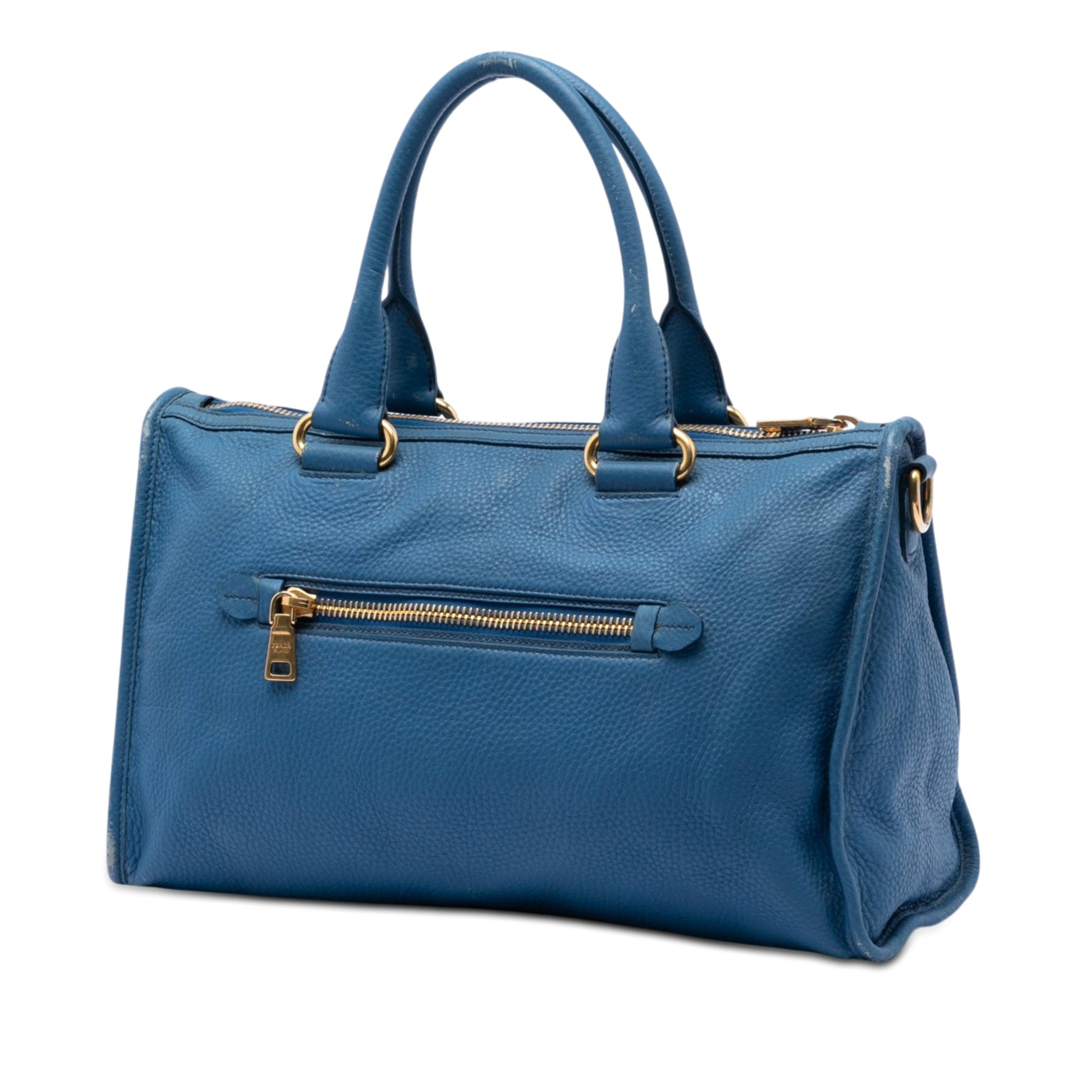 Prada Vitello Daino Zip Top Satchel