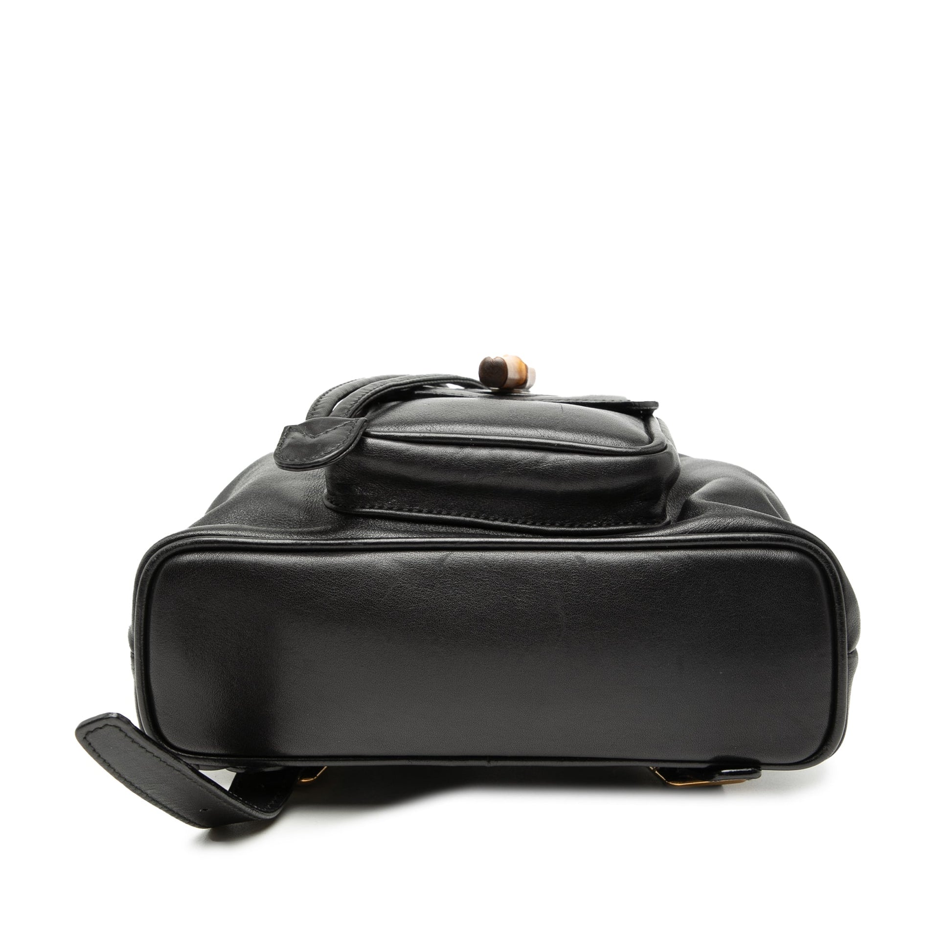 Leather Bamboo Drawstring Backpack