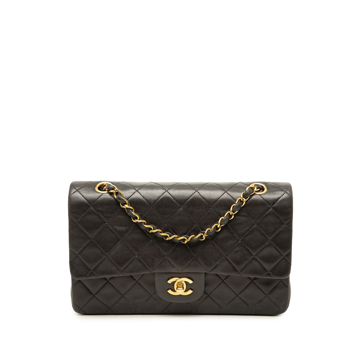 Chanel Medium Classic Lambskin Double Flap — Black