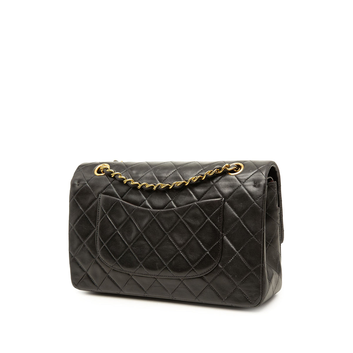 Chanel Medium Classic Lambskin Double Flap — Black