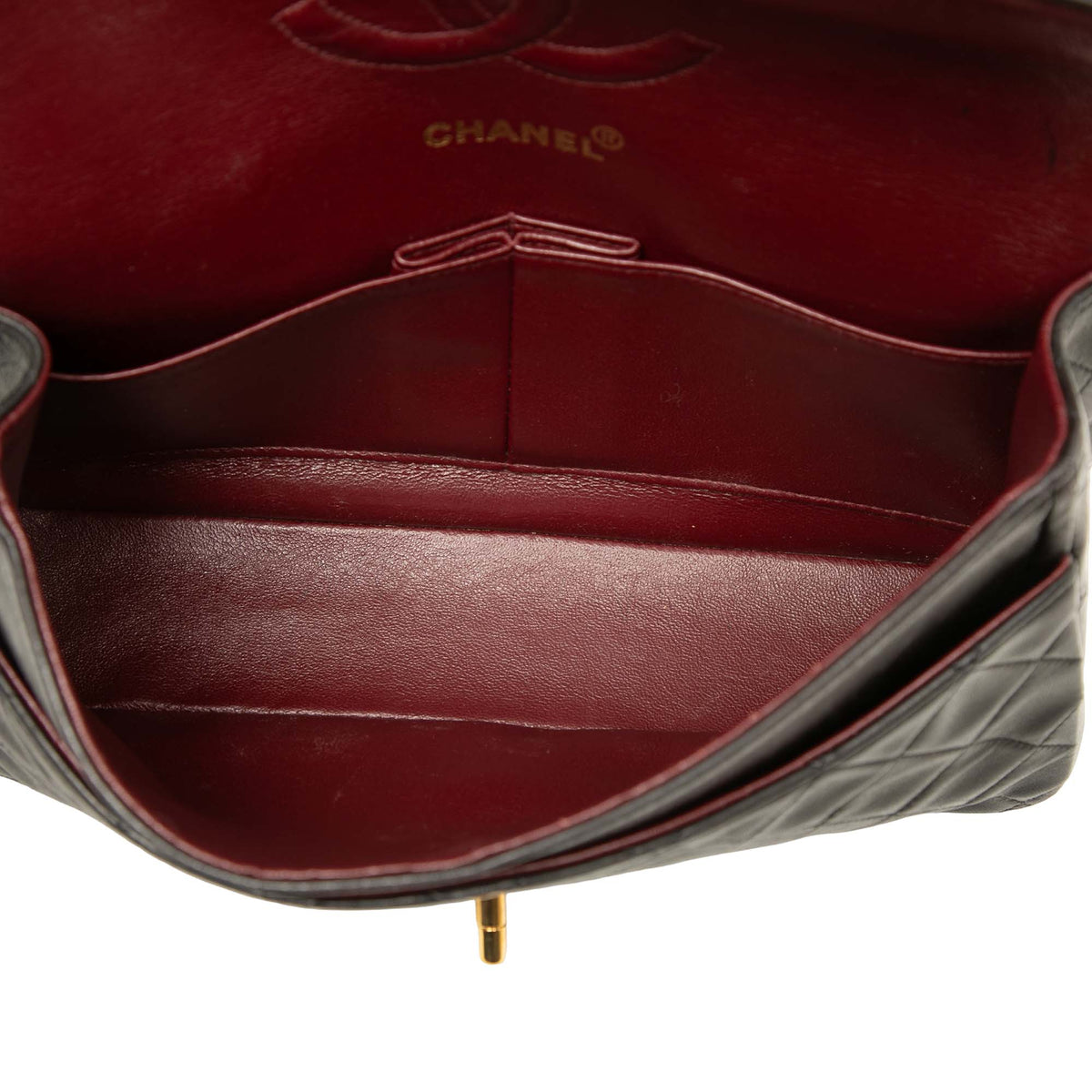 Chanel Medium Classic Lambskin Double Flap — Black