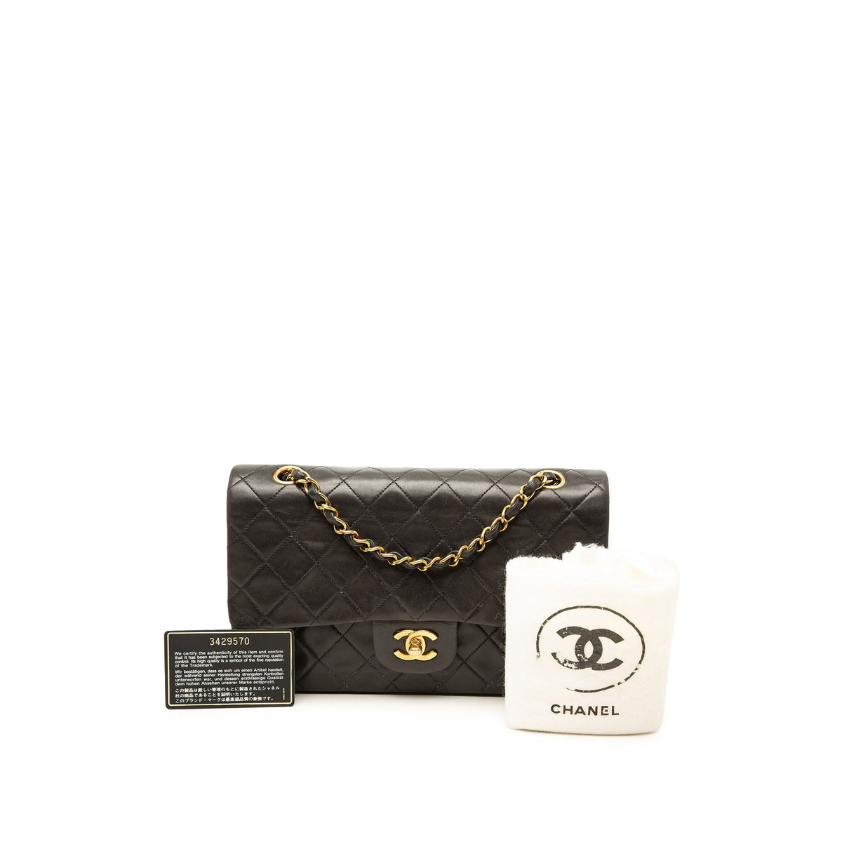 Chanel Medium Classic Lambskin Double Flap — Black