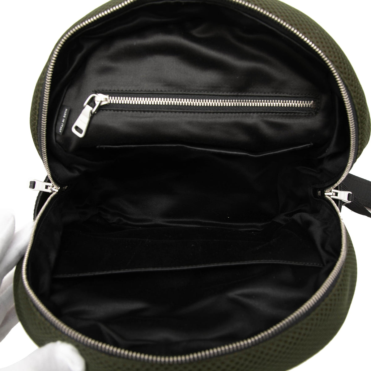 Miu Miu Leather Trimmed Crystal Embellished Matelasse Nylon Backpack — Brown