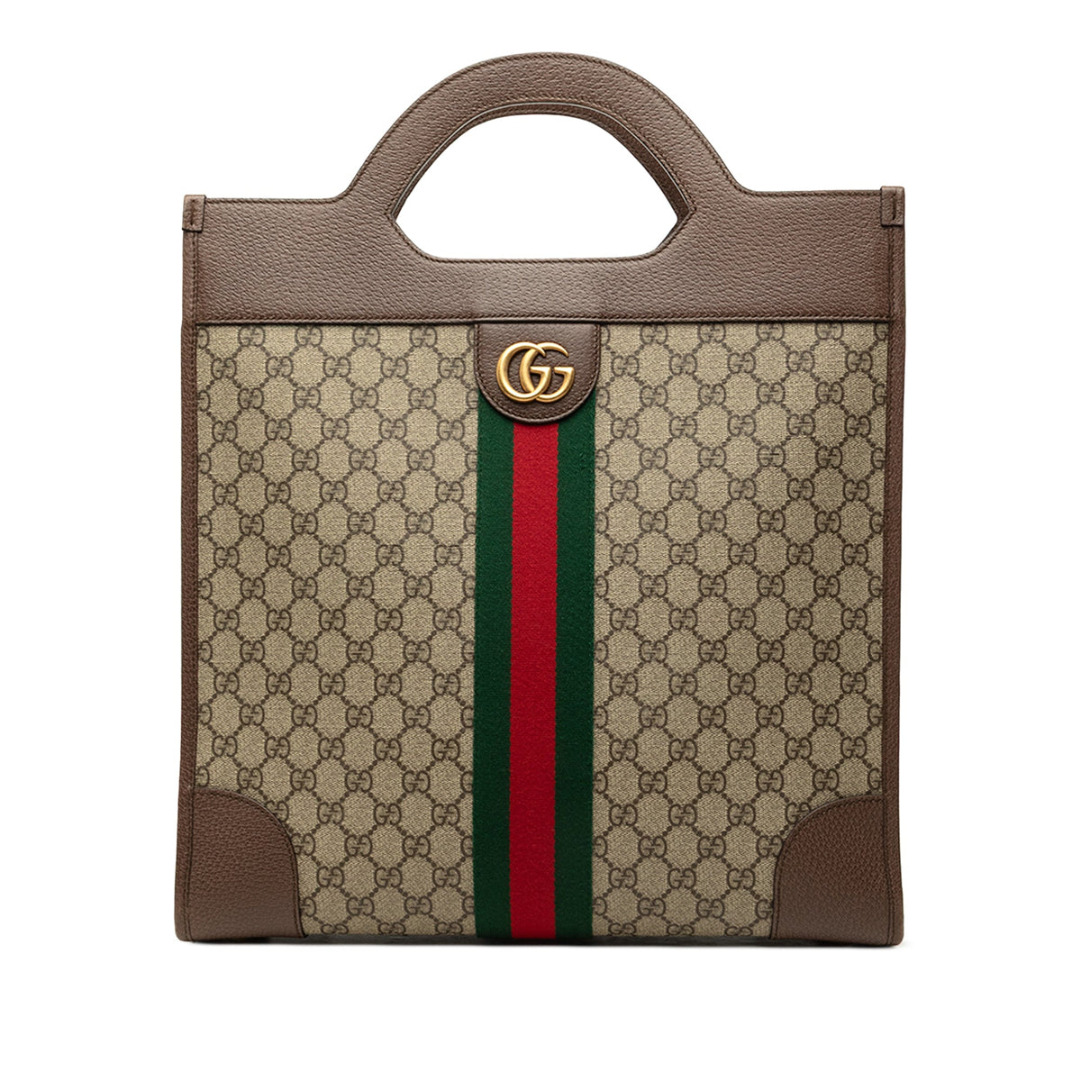 Gucci GG Supreme Web Ophidia Vertical Tote — Beige