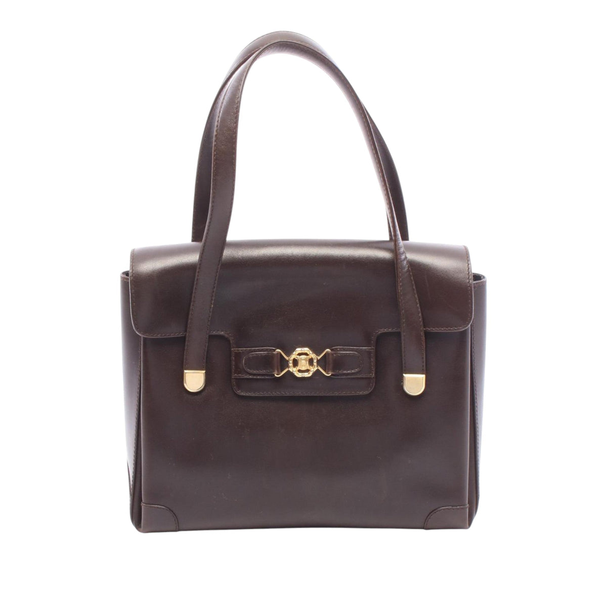 Celine Leather Handbag — Brown