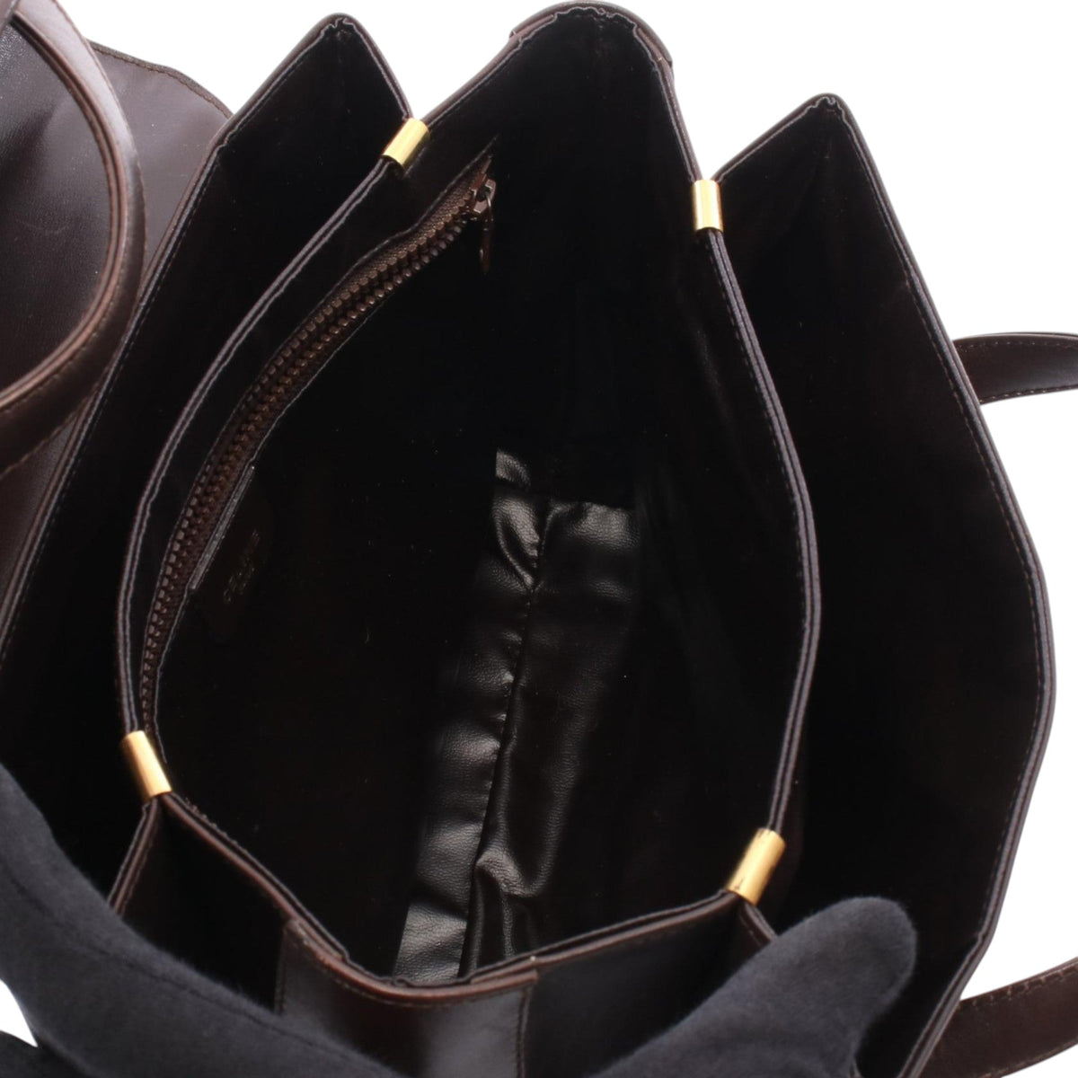 Celine Leather Handbag — Brown