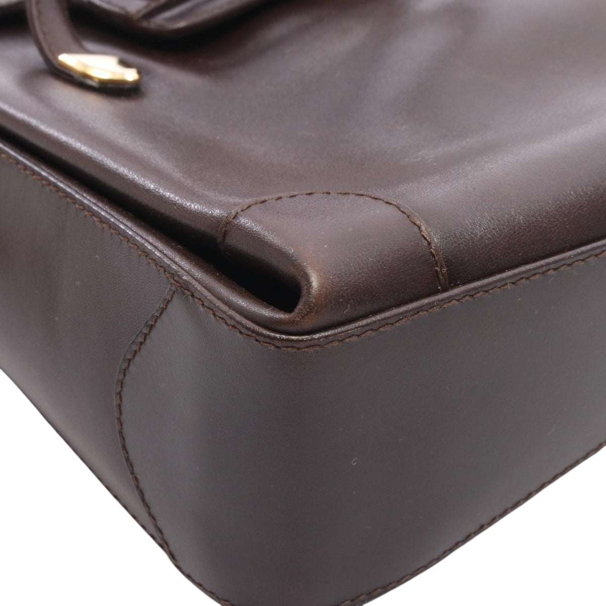 Celine Leather Handbag — Brown