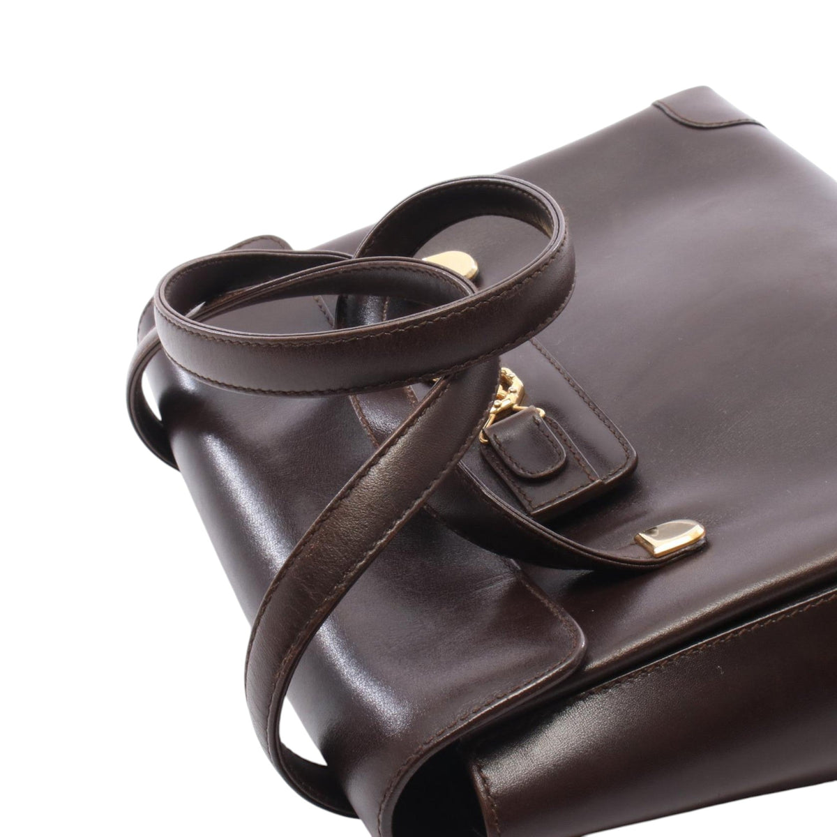 Celine Leather Handbag — Brown