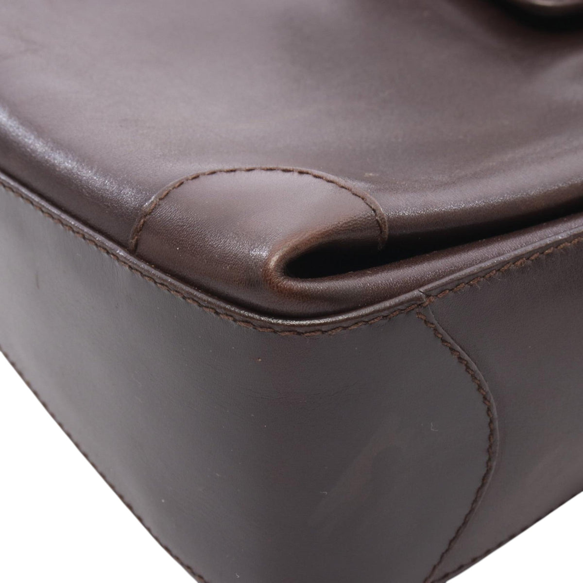 Celine Leather Handbag — Brown