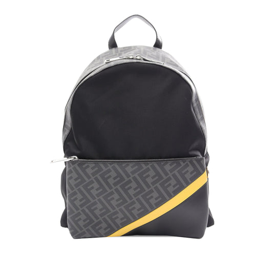 Fendi Zucca Coated Canvas and Nylon Diagonal Backpack