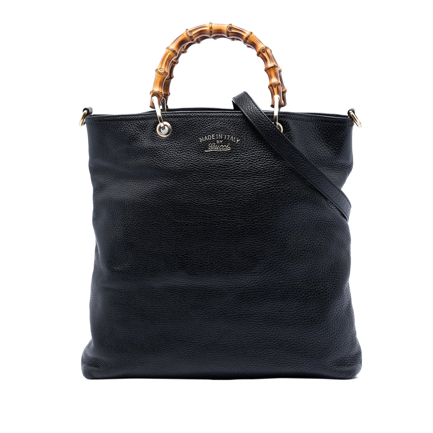 Gucci Tall Leather Bamboo Shopper Tote