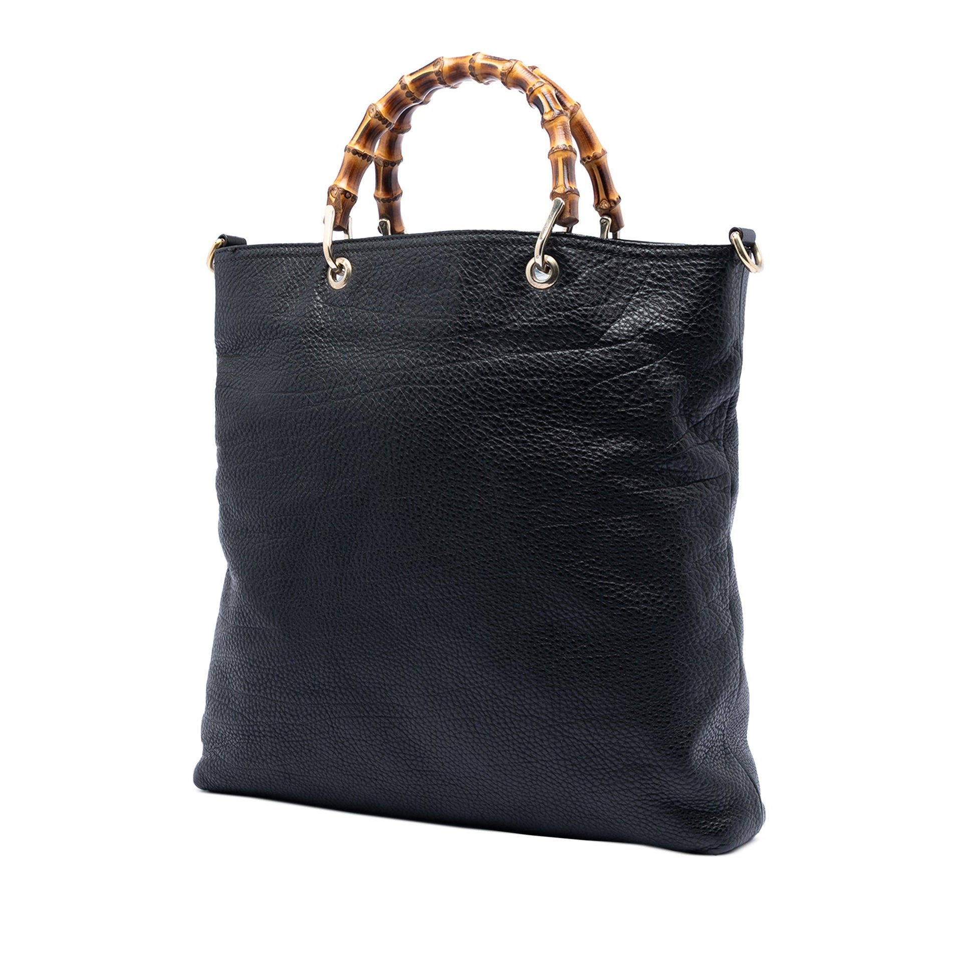 Gucci Tall Leather Bamboo Shopper Tote
