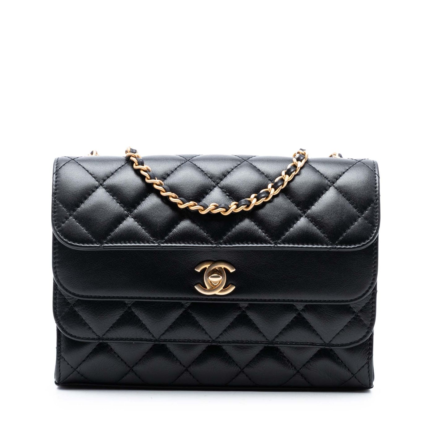 Chanel CC Quilted Calfskin Triple Flap