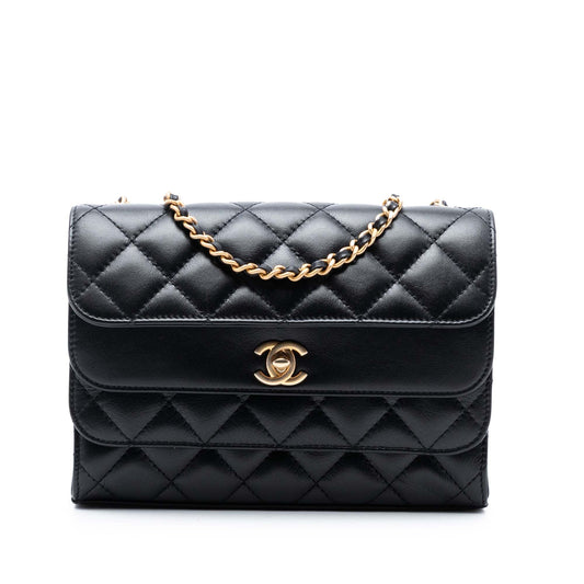 Chanel CC Quilted Calfskin Triple Flap