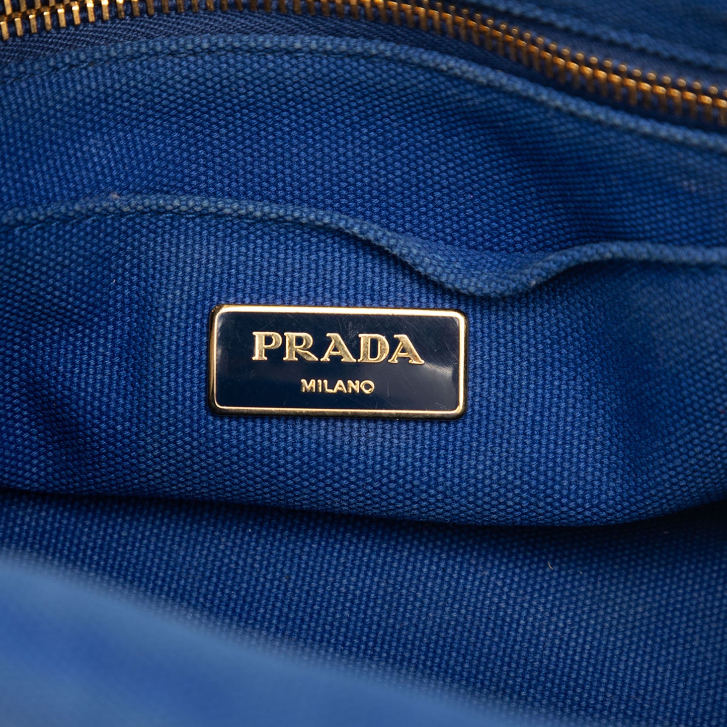 Prada Small Bicolor Canvas Canapa Logo Satchel