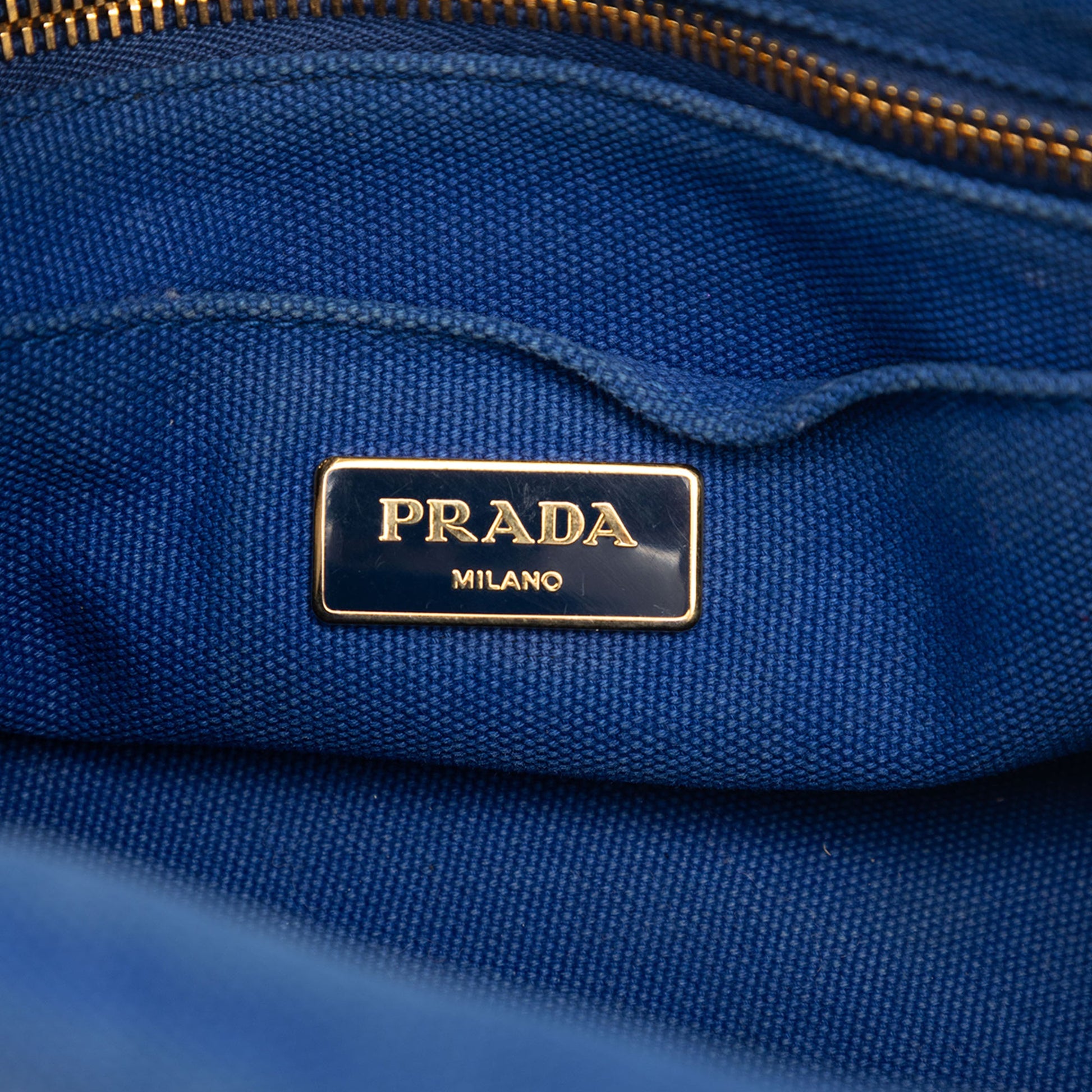 Prada Small Bicolor Canvas Canapa Logo Satchel