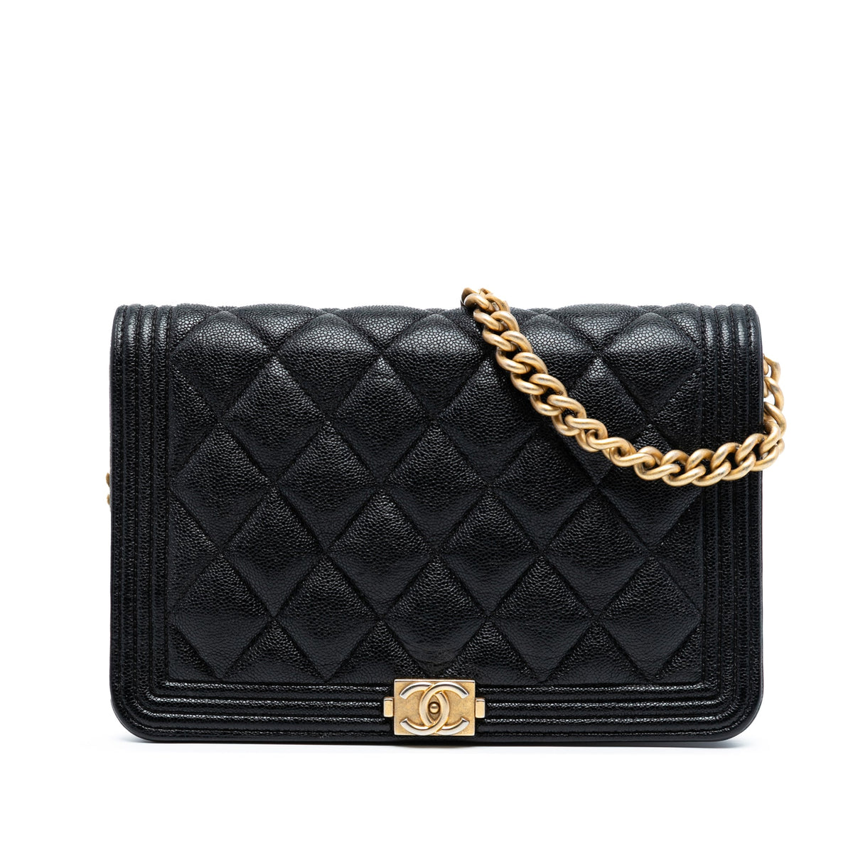 Chanel Quilted Caviar Boy Wallet on Chain