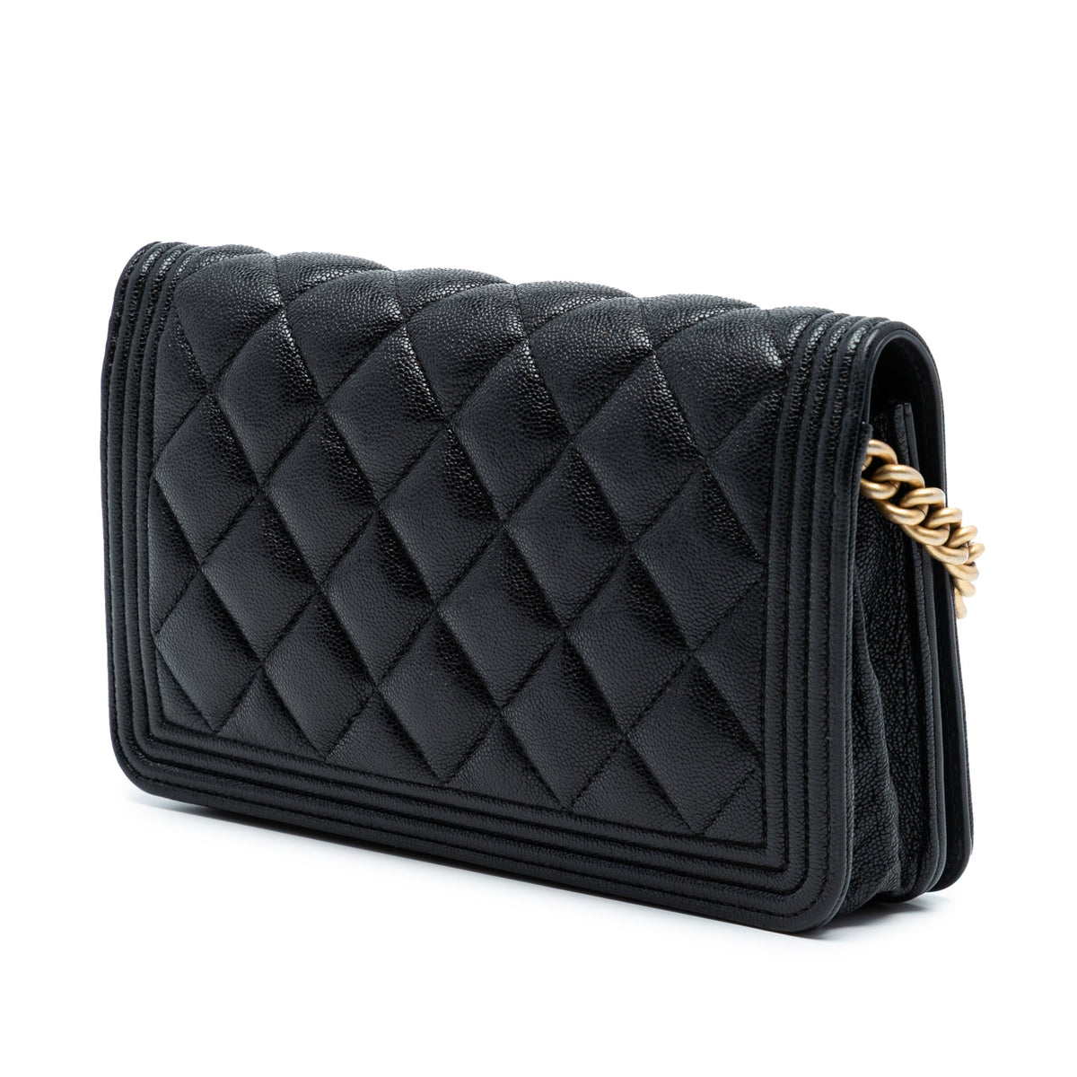 Chanel Quilted Caviar Boy Wallet on Chain