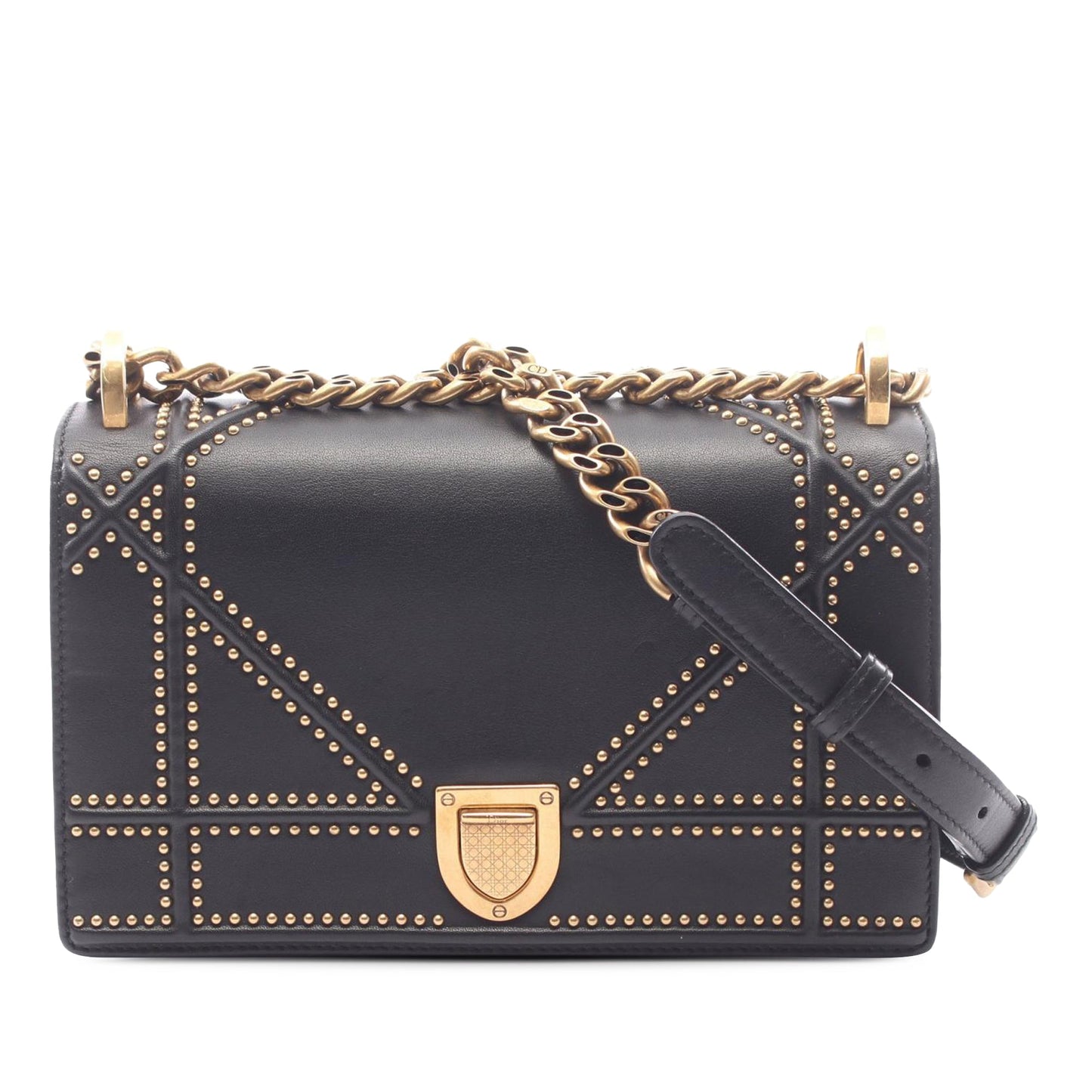 Dior Small Lambskin Studded Diorama Flap
