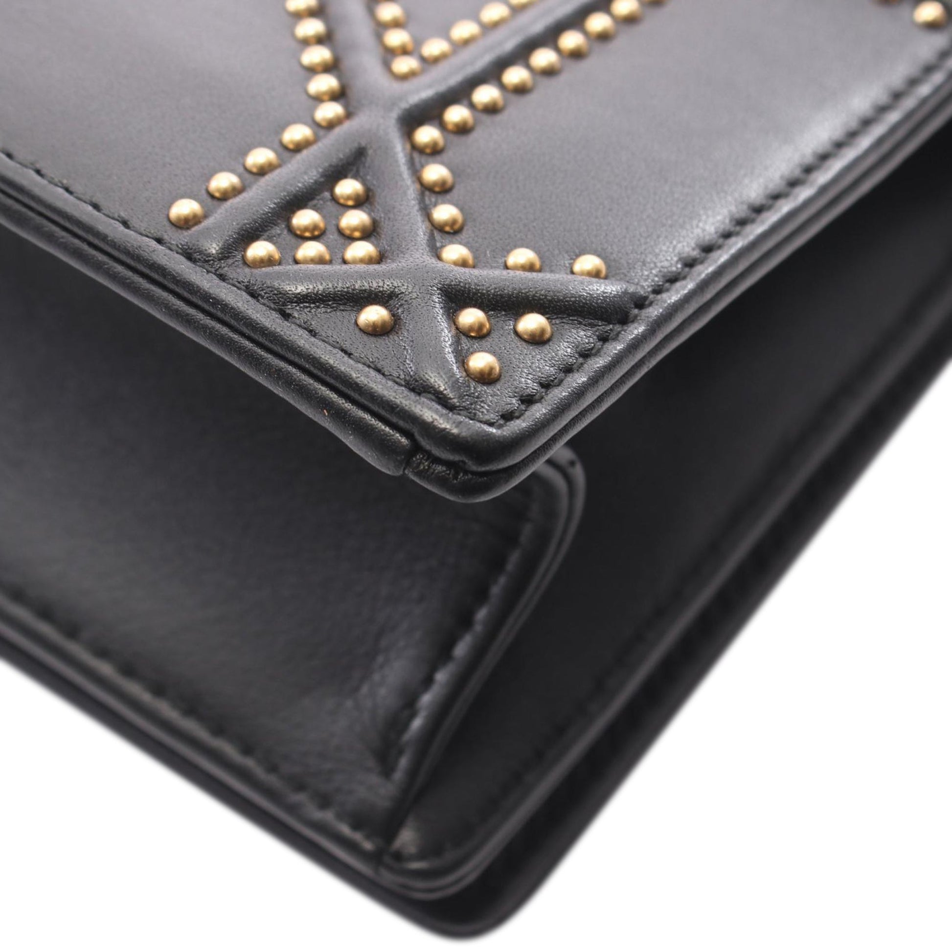 Dior Small Lambskin Studded Diorama Flap