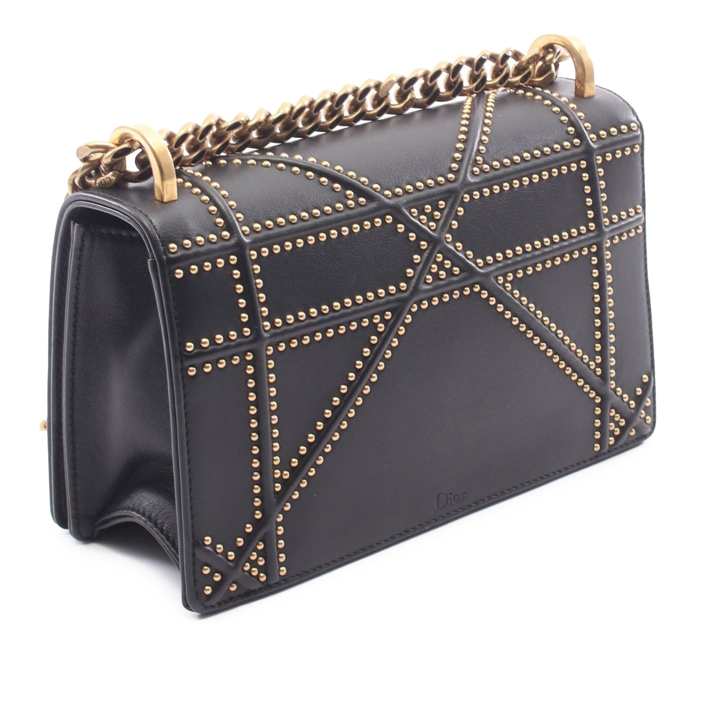 Dior Small Lambskin Studded Diorama Flap