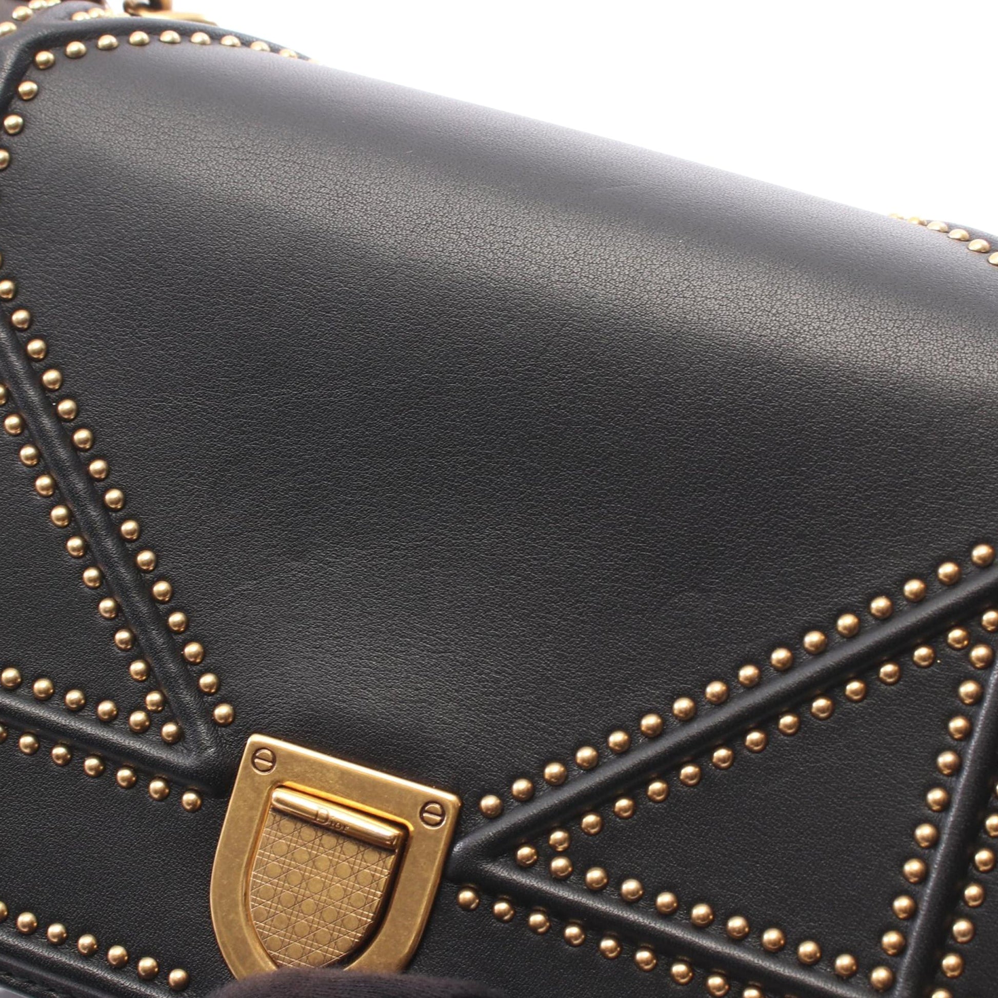 Dior Small Lambskin Studded Diorama Flap