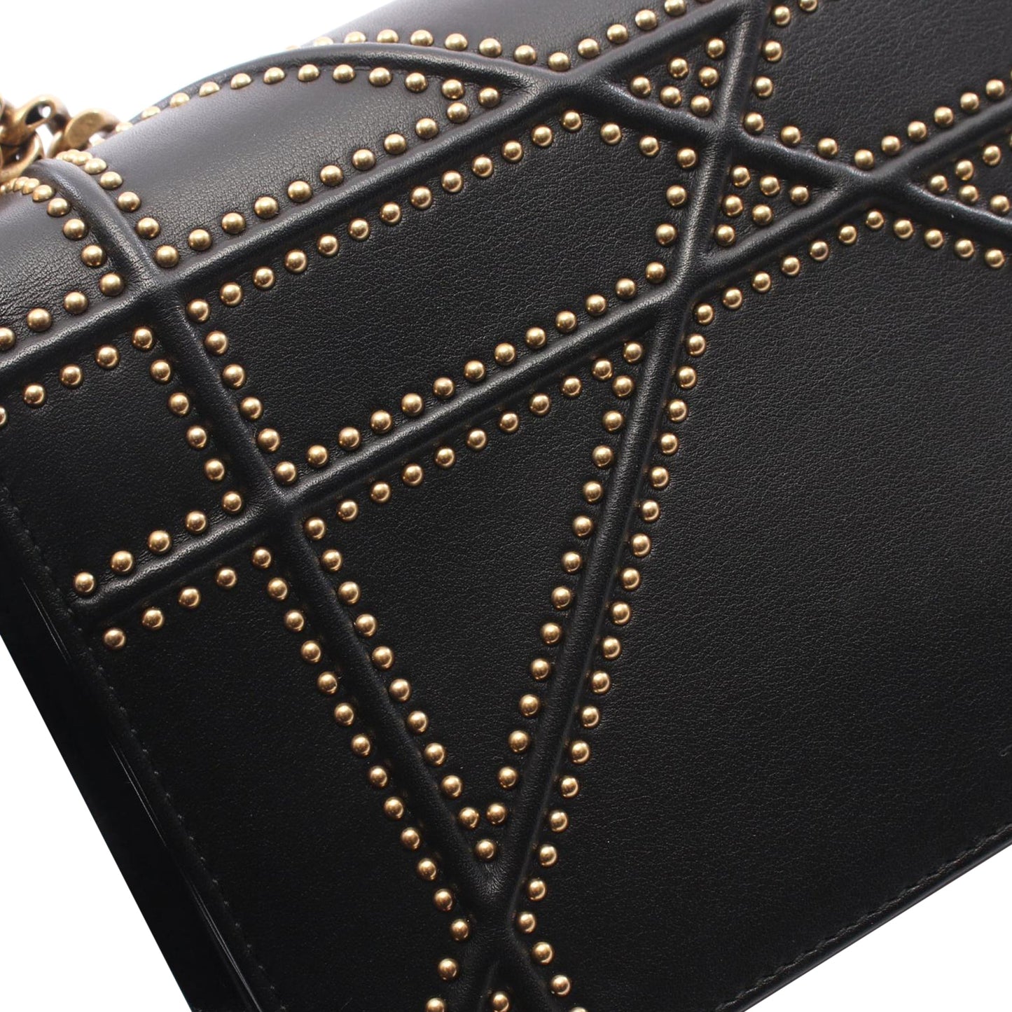 Dior Small Lambskin Studded Diorama Flap