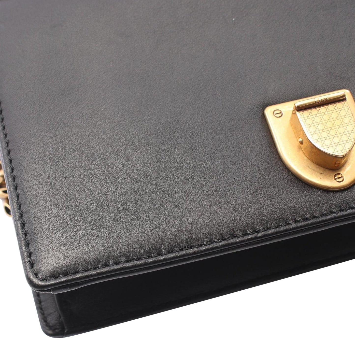 Dior Small Lambskin Studded Diorama Flap