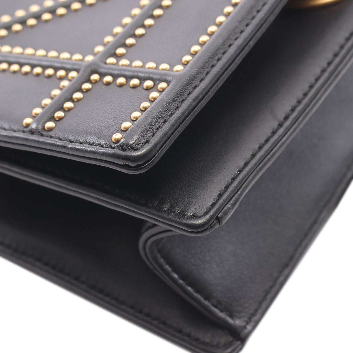 Dior Small Lambskin Studded Diorama Flap