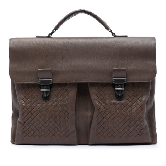 Bottega Veneta Intrecciato Trimmed Nappa Business Bag
