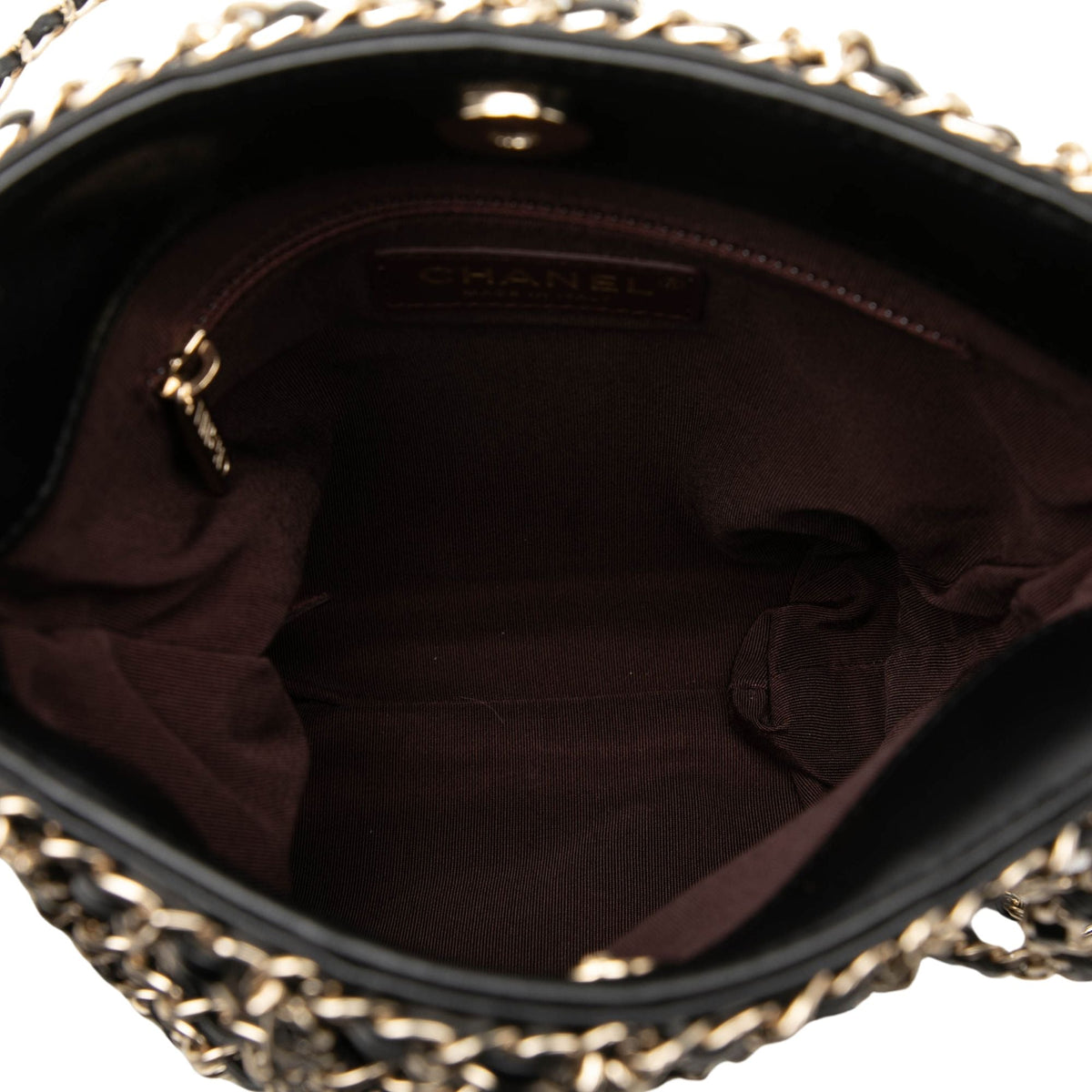 Chanel Lambskin Chain Frame Crossbody — Black