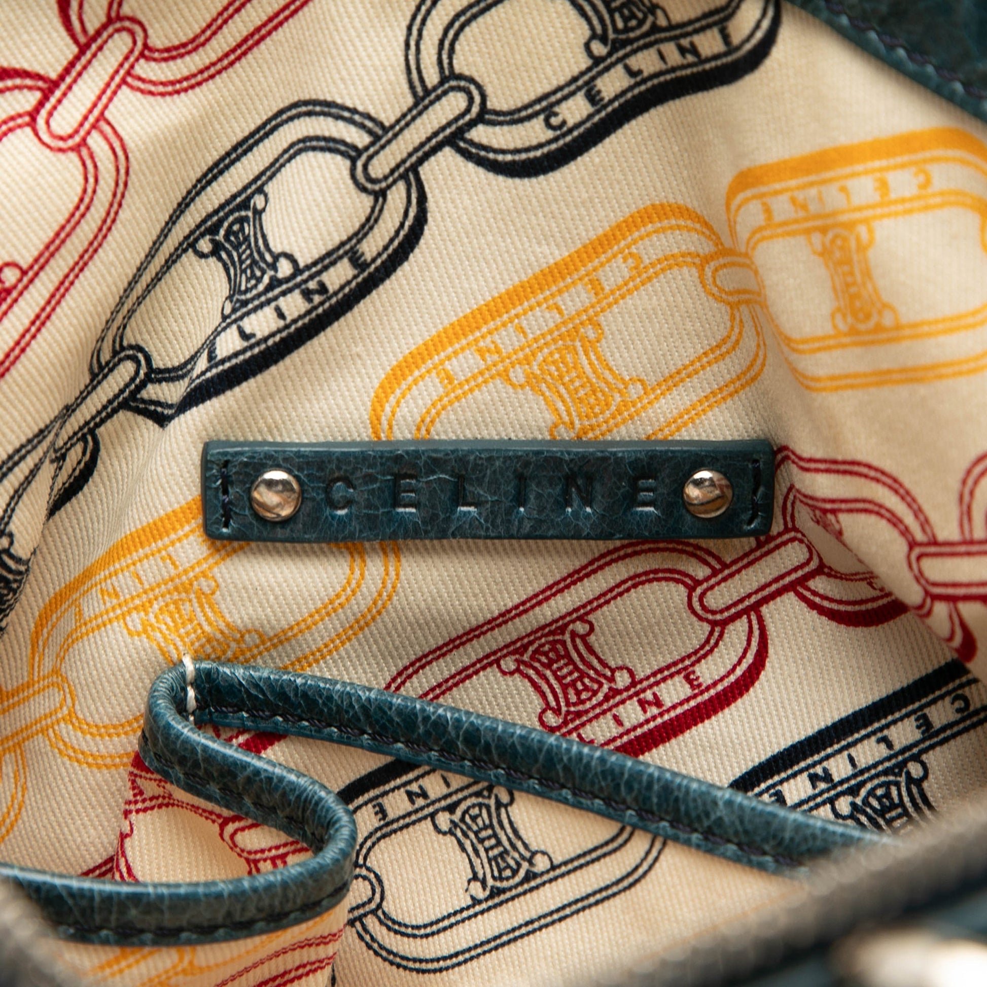 Celine Crinkled Patent Macadam Shoulder Bag