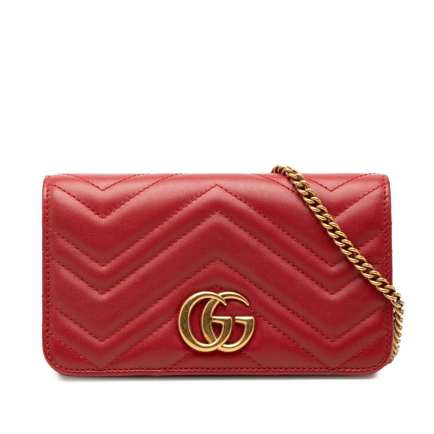 Gucci Mini GG Marmont Matelasse Calfskin Wallet On Chain