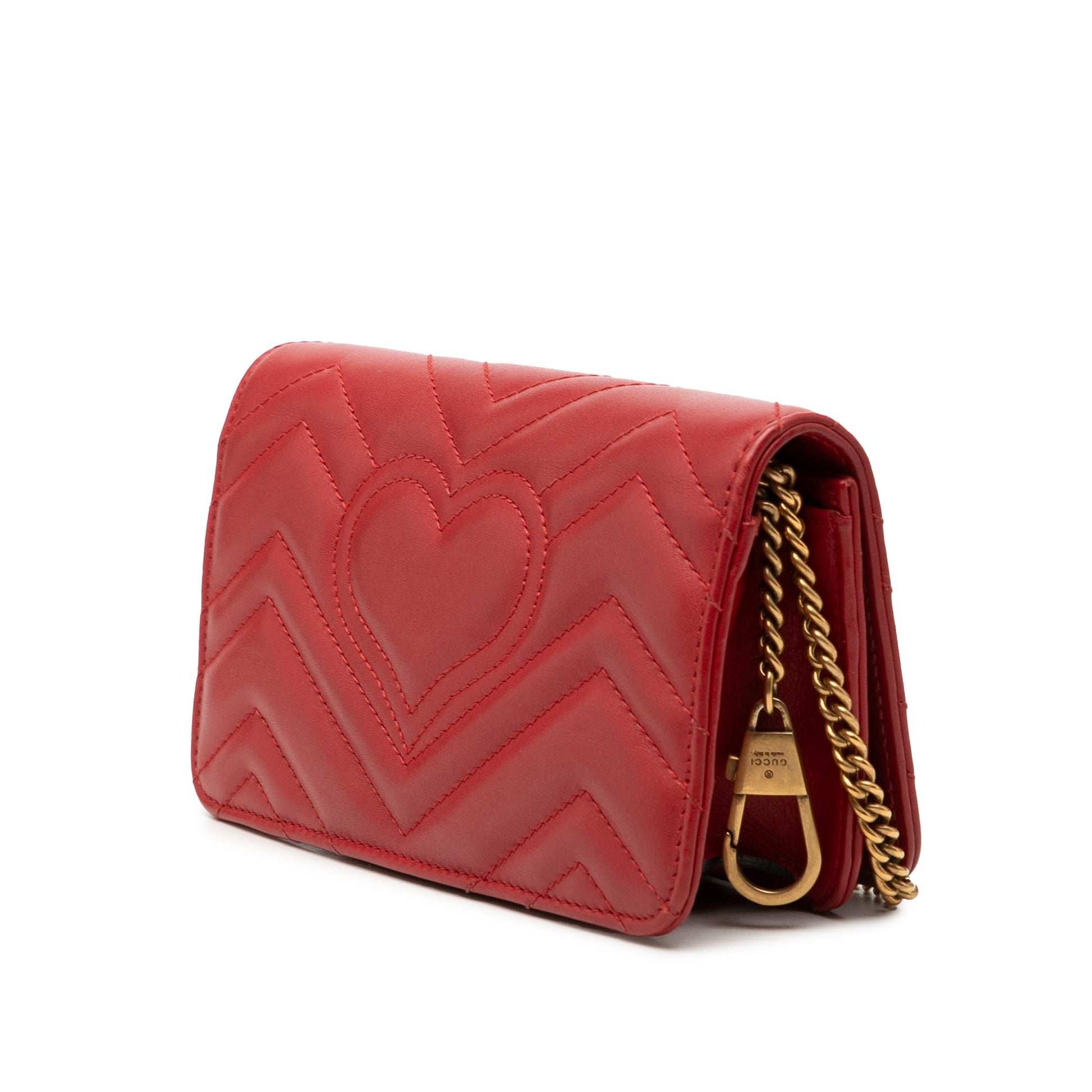 Gucci Mini GG Marmont Matelasse Calfskin Wallet On Chain