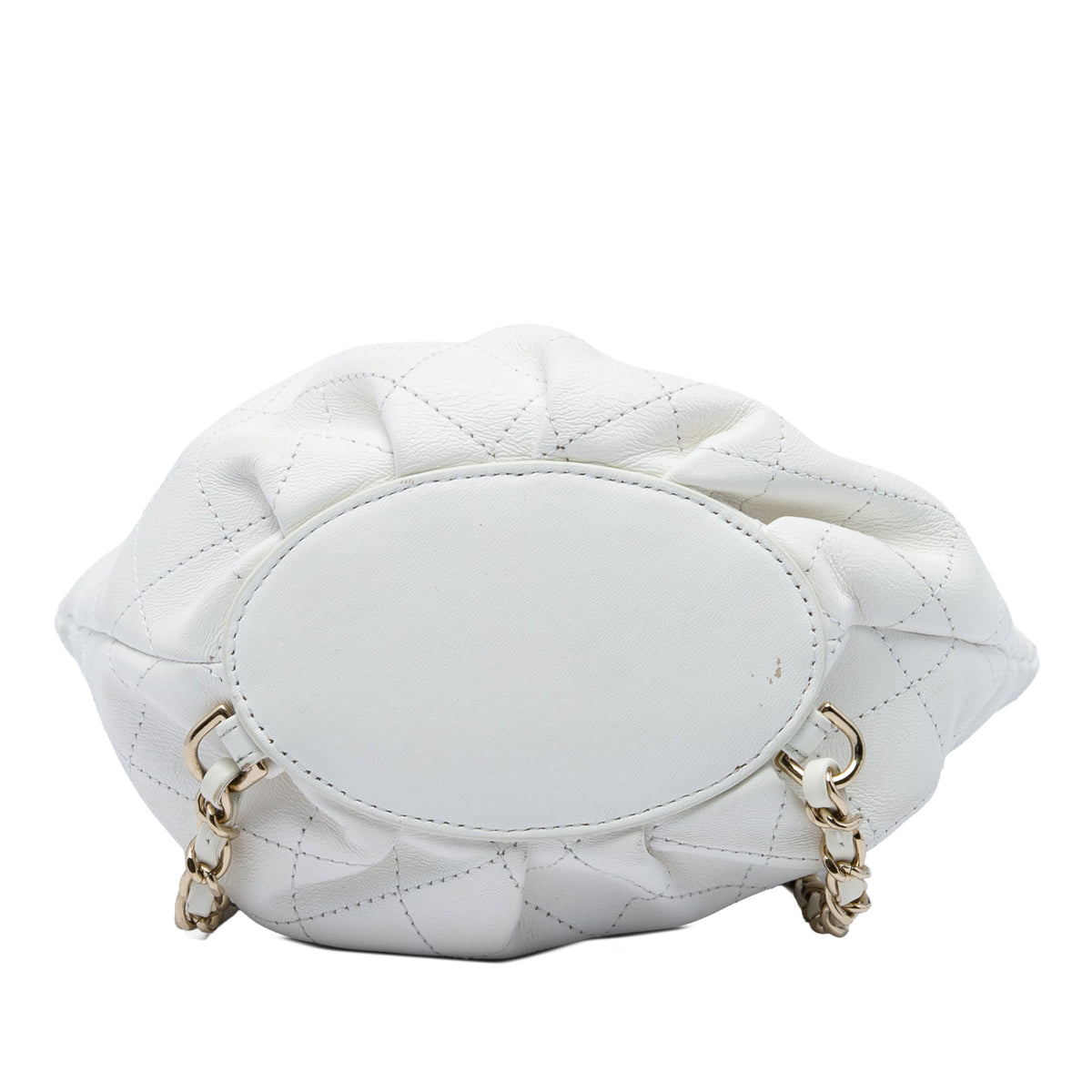 Chanel CC Quilted Calfskin Bucket Backpack — White