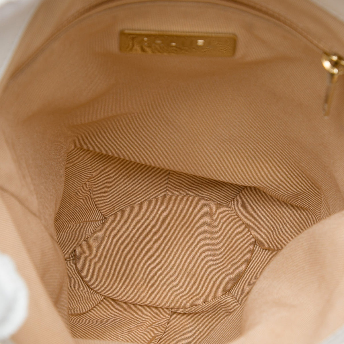 Chanel CC Quilted Calfskin Bucket Backpack — White