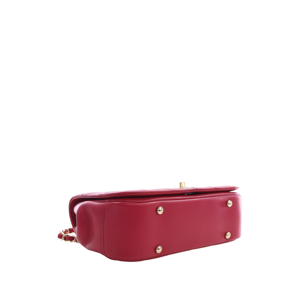 Chanel Small Quilted Lambskin Carry Chic Flap — Red